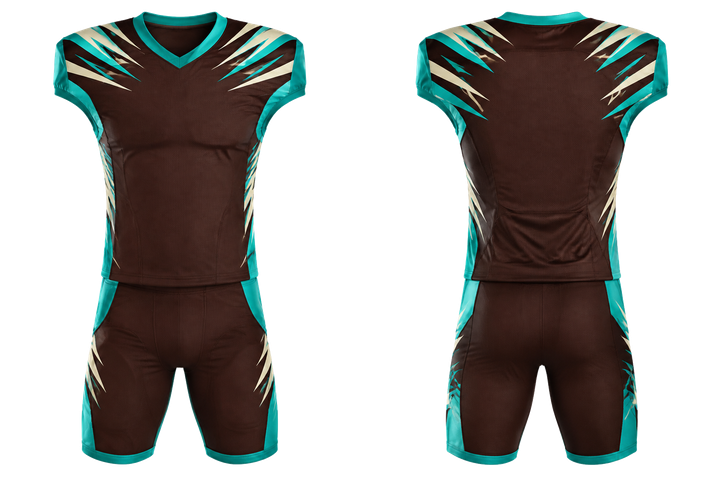 Dark Chocolate Angular Shoulder Burst American Football Alternate Or 7v7 Uniform design