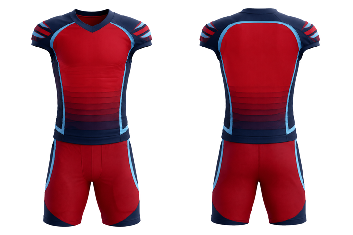 Deep Red Compressed Gradient Illusion Made Only From Flat Bands American Football Alternate Or 7v7 Uniform design