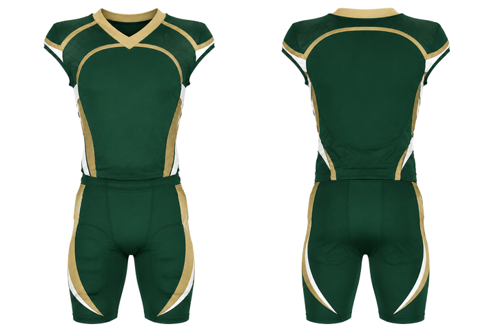 Forest Green Minimal Arch And Orbit Geometry American Football Alternate Or 7v7 Uniform design