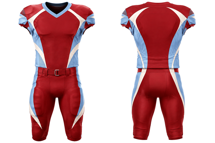 Brick Red Asymmetric Speed Panel Sweep American Football Padded Game Uniform design