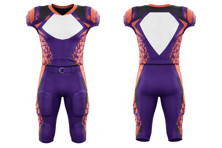 Purple Fractured Diamond Field American Football Padded Game Uniform design