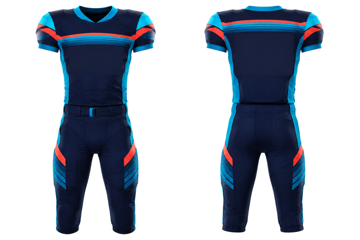 Midnight Navy Layered Horizon Bands American Football Padded Game Uniform design