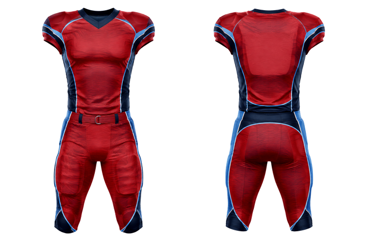 Deep Red Low Contrast Ripple Map American Football Padded Game Uniform design