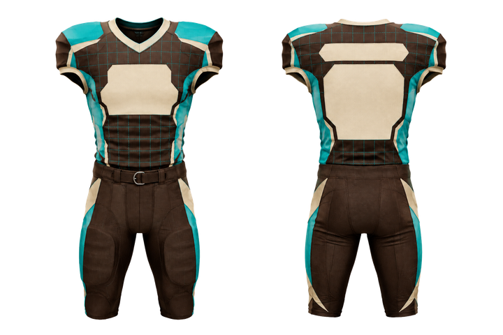 Dark Chocolate Oversized Tonal Grid American Football Padded Game Uniform design