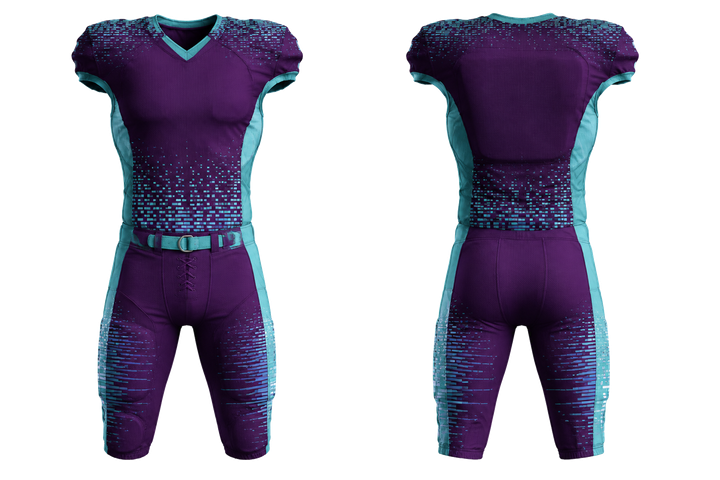 Plum Pixel To Panel Fade Built From Flat Bands American Football Padded Game Uniform design