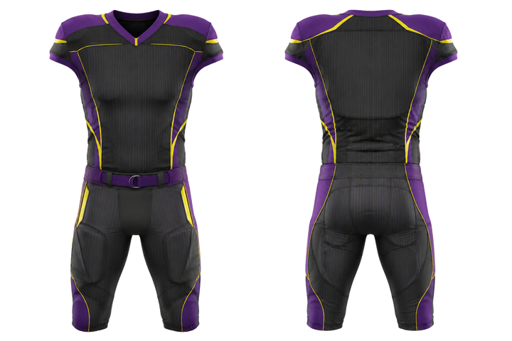 Charcoal Retro Micro Stripe With Modern Panel Breaks American Football Padded Game Uniform design