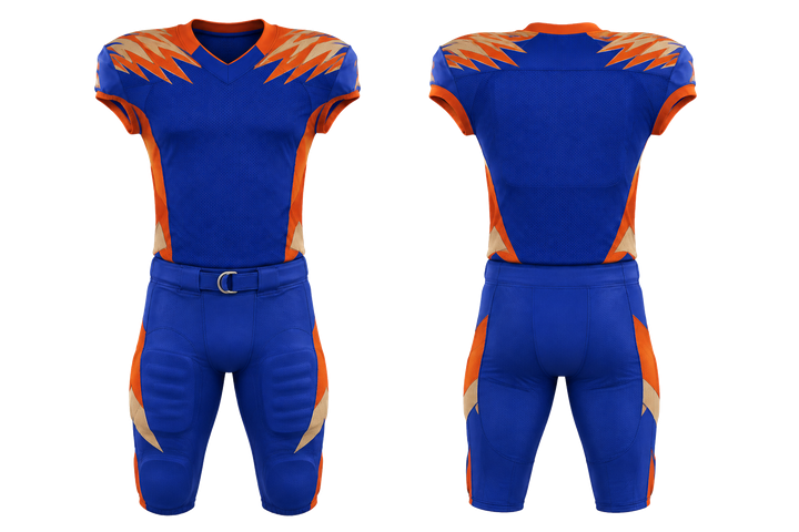 Cobalt Angular Shoulder Burst American Football Practice Uniform design