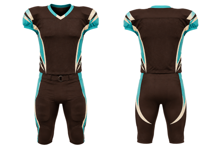 Dark Chocolate Bold Sleeve To Side Bridge American Football Practice Uniform design