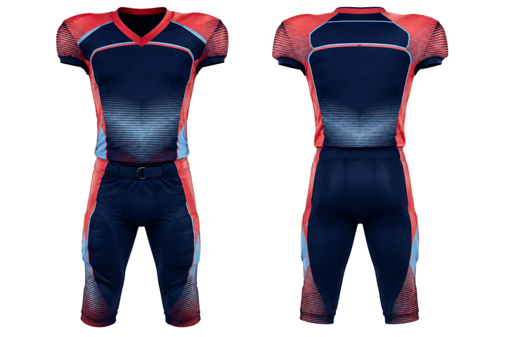 Indigo Compressed Gradient Illusion Made Only From Flat Bands American Football Practice Uniform design