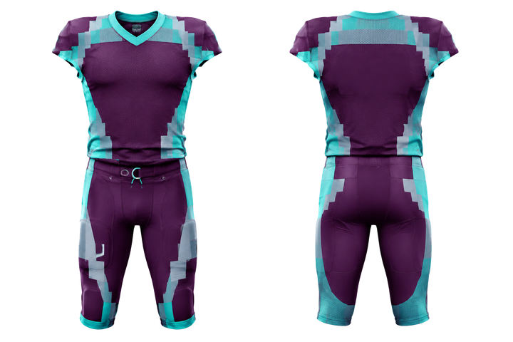 Plum Modular Block Mosaic American Football Practice Uniform design