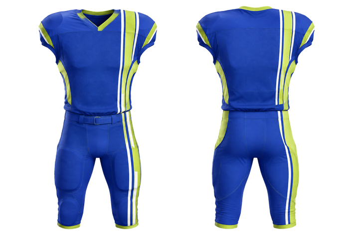 Royal Blue Offset Vertical Race Stripe American Football Practice Uniform design