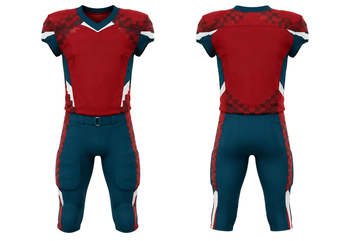 Club Red Stepped Chequer Field With Original Spacing American Football Practice Uniform design