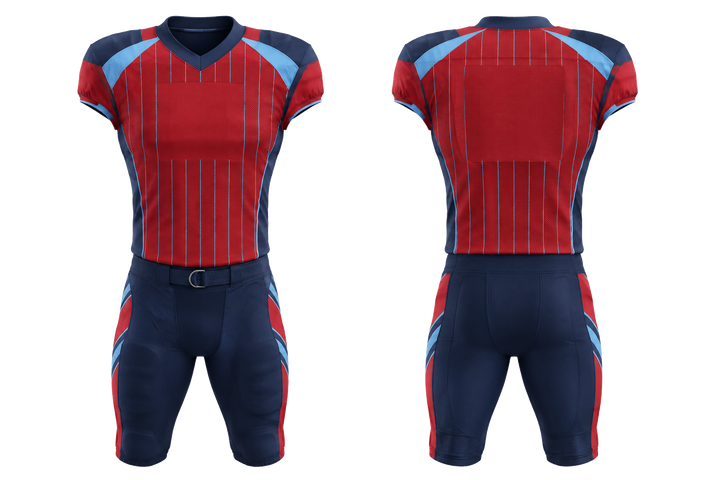 Deep Red Wide Modern Pinstripe Field American Football Practice Uniform design
