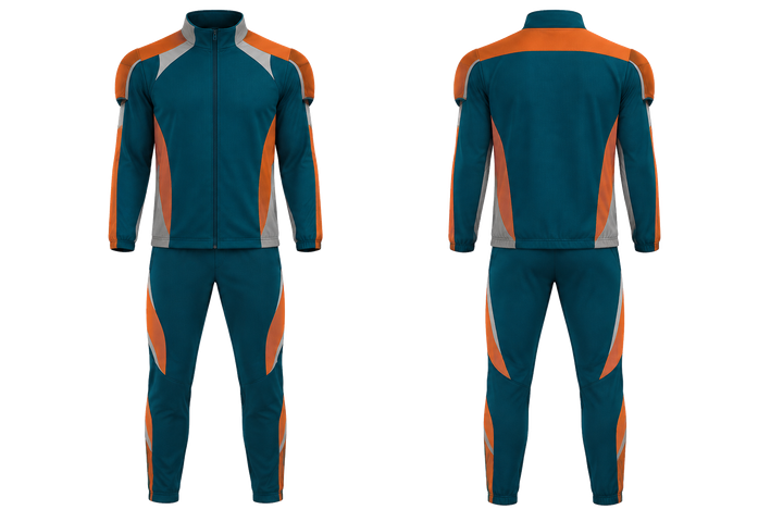 Petrol Teal Clean Split Body Color Architecture American Football Sideline Warm Up Set design