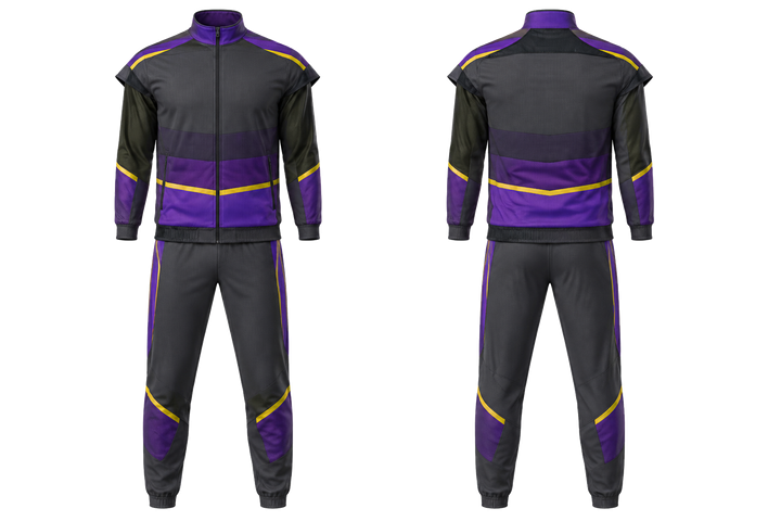 Charcoal Layered Horizon Bands American Football Sideline Warm Up Set design