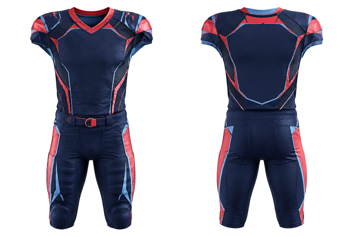 Indigo Faceted Shield Geometry American Football Youth Football Uniform design