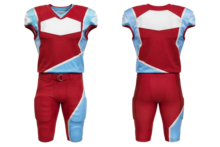 Brick Red Split Sash Geometry American Football Youth Football Uniform design