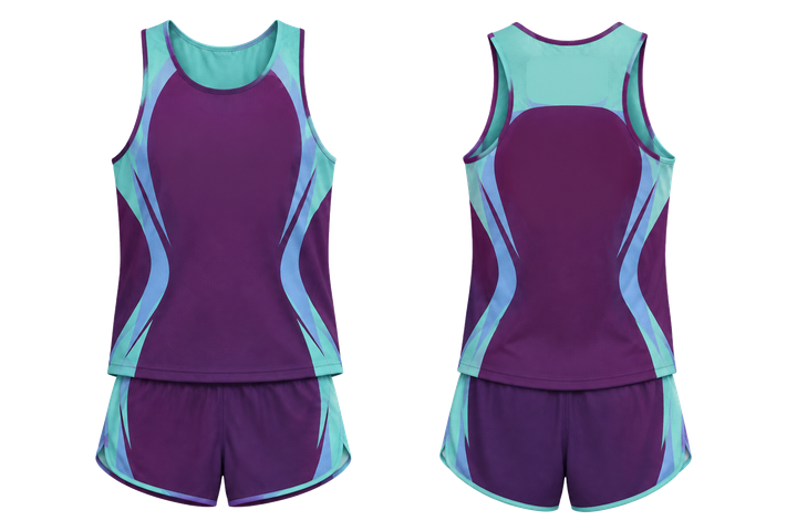 Plum Bold Sleeve To Side Bridge Athletics Race Kit design