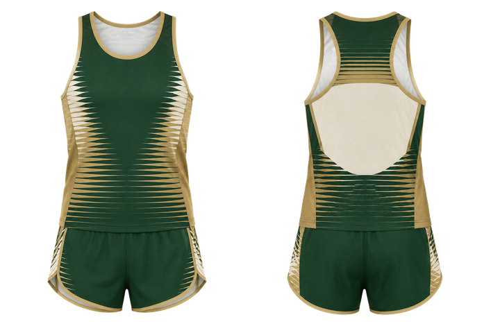 Forest Green Compressed Gradient Illusion Made Only From Flat Bands Athletics Race Kit design