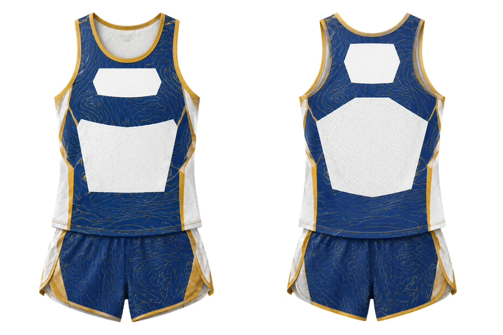 Marine Blue Contained Topographic Contour Field Athletics Race Kit design
