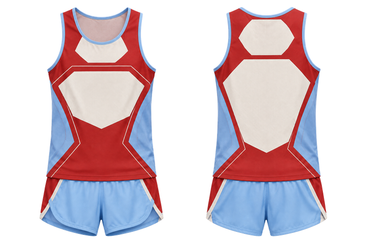 Brick Red Faceted Shield Geometry Athletics Race Kit design