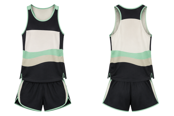 Obsidian Black Layered Horizon Bands Athletics Race Kit design