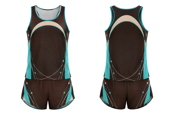 Dark Chocolate Minimal Arch And Orbit Geometry Athletics Race Kit design