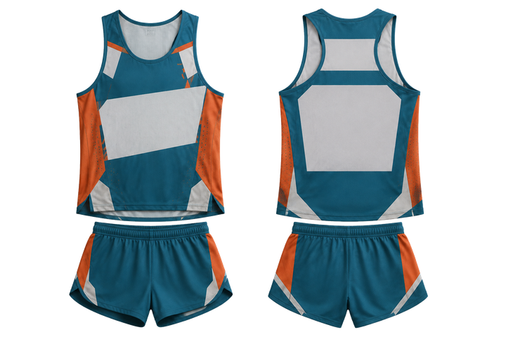Petrol Teal Modular Block Mosaic Athletics Race Kit design