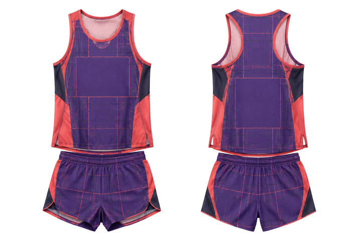 Purple Oversized Tonal Grid Athletics Race Kit design