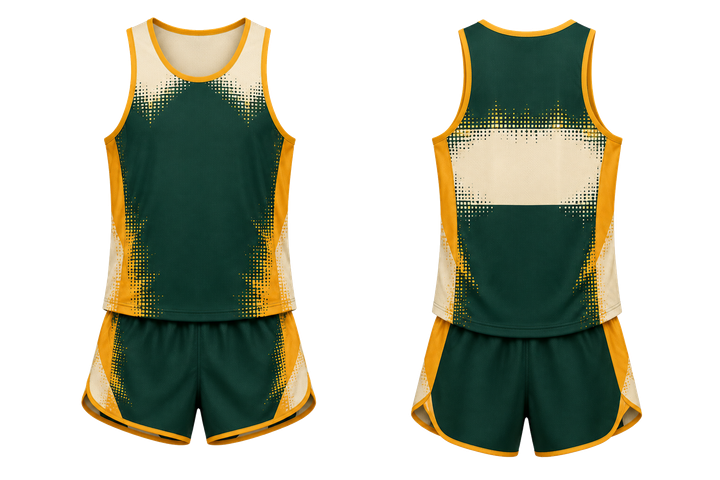 Bottle Green Pixel To Panel Fade Built From Flat Bands Athletics Race Kit design
