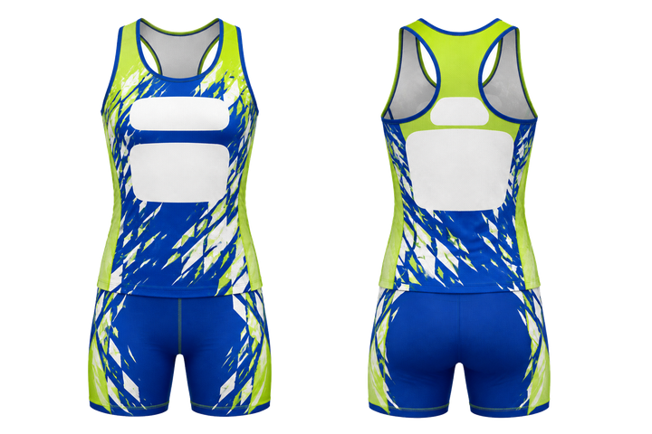 Royal Blue Fractured Diamond Field Athletics Relay Or Field Event Kit design