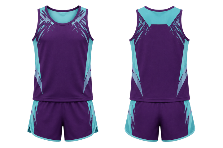 Plum Angular Shoulder Burst Athletics Track Training Set design