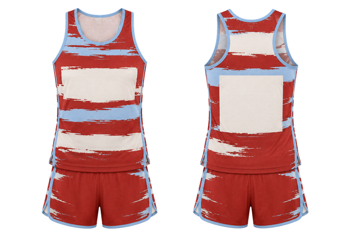 Brick Red Broken Heritage Hoops Athletics Track Training Set design