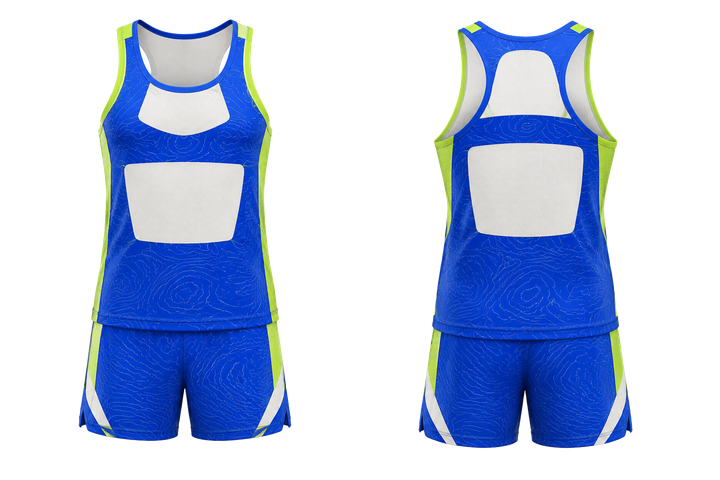Royal Blue Contained Topographic Contour Field Athletics Track Training Set design