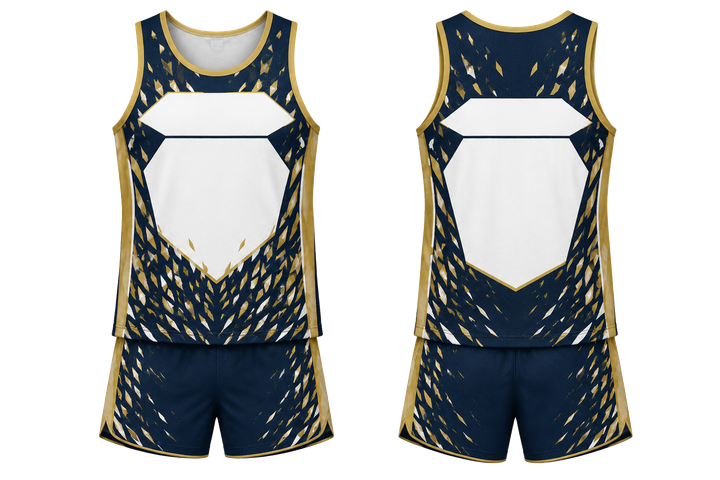 Marine Blue Fractured Diamond Field Athletics Track Training Set design