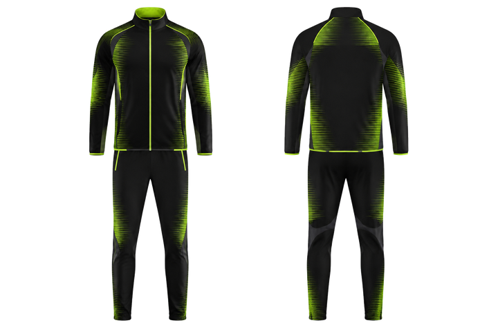 Black Compressed Gradient Illusion Made Only From Flat Bands Athletics Track Warm Up Set design