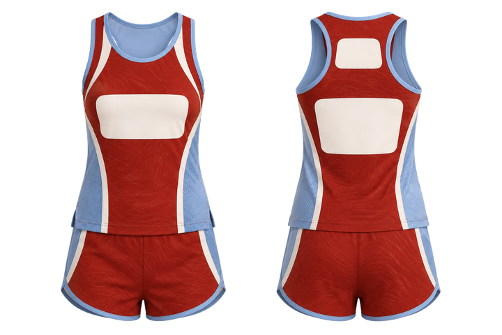Brick Red Low Contrast Ripple Map Athletics Women's Or Youth Race Kit design