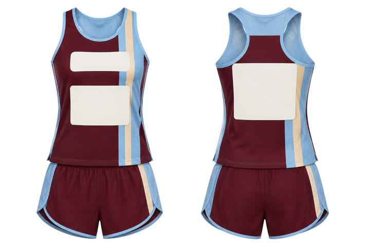 Deep Maroon Offset Vertical Race Stripe Athletics Women's Or Youth Race Kit design