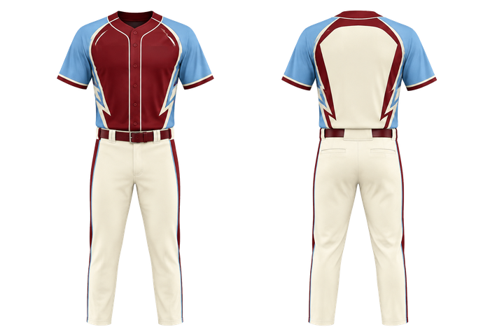 Deep Maroon Negative Space Lightning Channel Baseball Diamond Training Set design