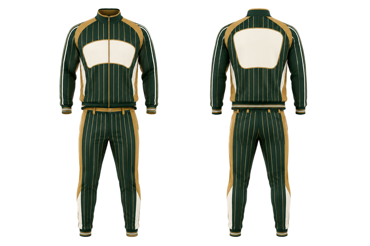 Forest Green Wide Modern Pinstripe Field Baseball Dugout Warm Up Set design