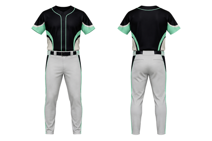 Obsidian Black Bold Sleeve To Side Bridge Baseball Game Uniform design