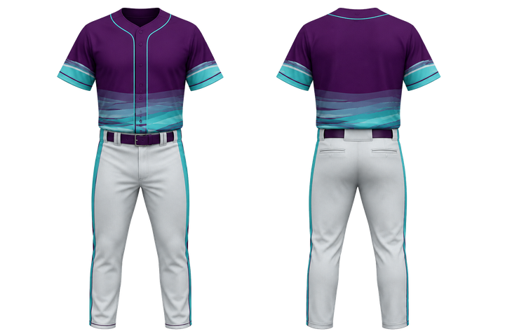 Plum Layered Horizon Bands Baseball Game Uniform design