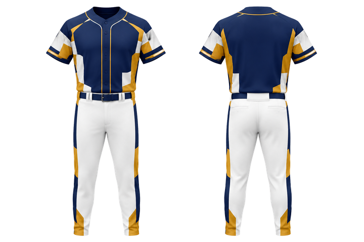 Marine Blue Modular Block Mosaic Baseball Game Uniform design