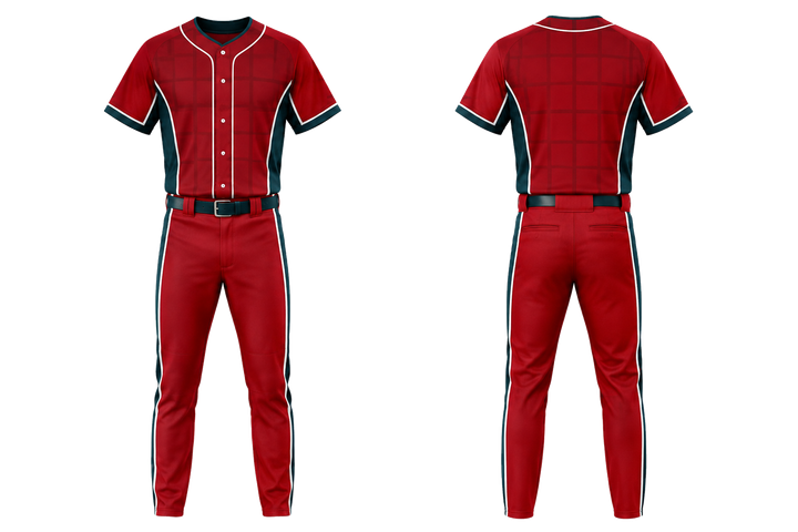 Club Red Oversized Tonal Grid Baseball Game Uniform design