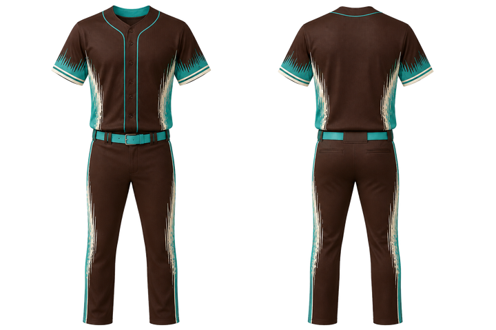 Dark Chocolate Tonal Soundwave Rhythm Baseball Game Uniform design