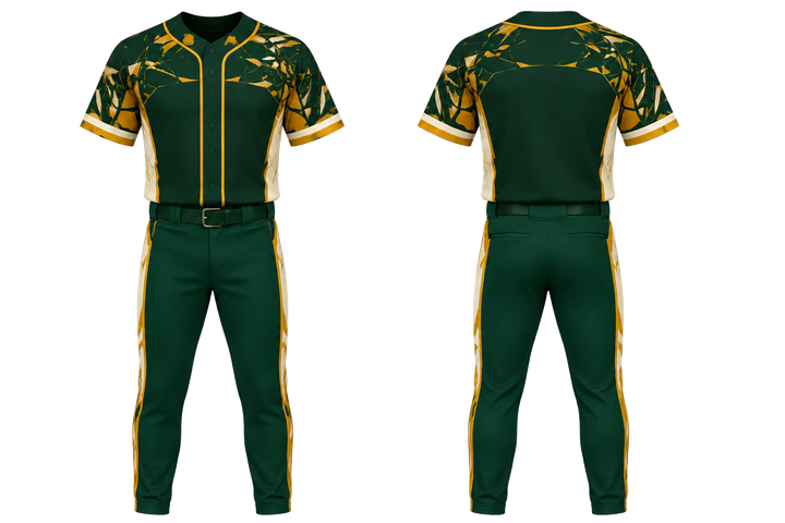 Bottle Green Fractured Diamond Field Baseball Youth Or Fitted Diamond Uniform design