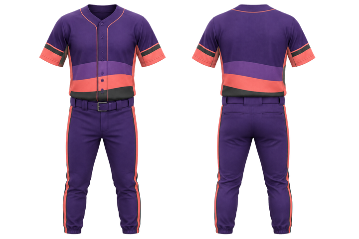 Purple Layered Horizon Bands Baseball Youth Or Fitted Diamond Uniform design