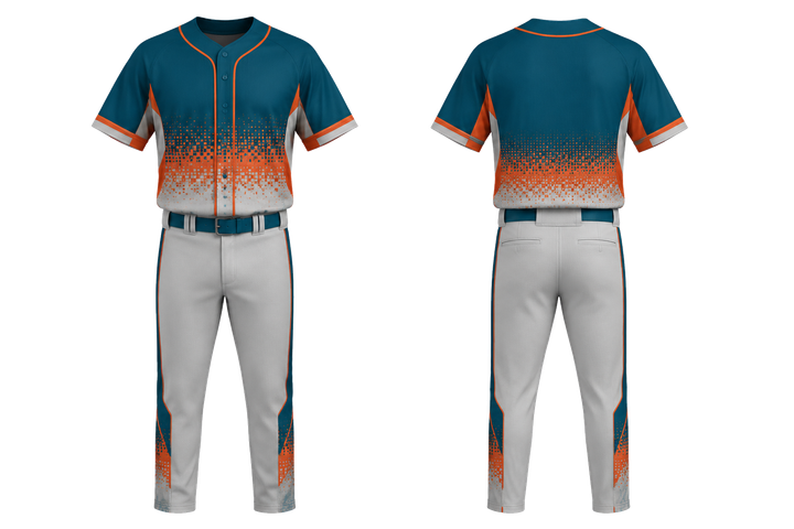 Petrol Teal Pixel To Panel Fade Built From Flat Bands Baseball Youth Or Fitted Diamond Uniform design