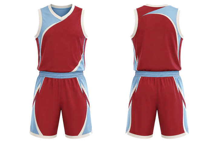 Brick Red Asymmetric Speed Panel Sweep Basketball Alternate Competition Uniform design