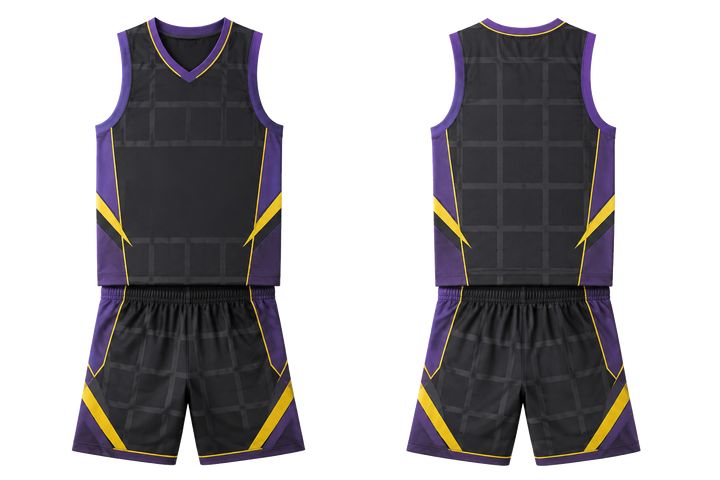 Charcoal Oversized Tonal Grid Basketball Court Uniform design